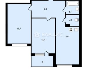 2-комнатная квартира на продажу, 60 м2, Владимир, Всесвятская улица, 12, ЖК Гвардейский 2.0