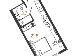 Продается квартира студия, 25.5 м2, Санкт-Петербург, Московский проспект, 103, метро Фрунзенская