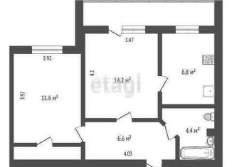 Продаю 2-ком. квартиру, 45.8 м2, Калуга, улица Баумана, 4