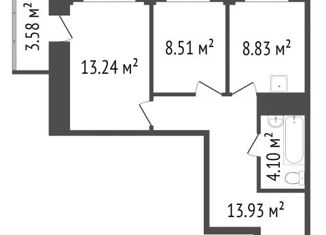 Продажа 2-комнатной квартиры, 48.5 м2, Красноярск, Дудинская улица, 2Б, ЖК Уютный Дом на Дудинской