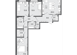 Продаю 3-комнатную квартиру, 108.9 м2, Санкт-Петербург, 11-я Красноармейская улица, 11, 11-я Красноармейская улица