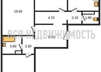 Трехкомнатная квартира на продажу, 86 м2, хутор Ветряк, Выборская улица, 11