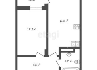 Продается 1-ком. квартира, 42 м2, Тюмень, улица Монтажников, 36, ЖК Квартал 1964