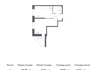 Продам однокомнатную квартиру, 33.79 м2, Санкт-Петербург, Славянская улица, 8, метро Рыбацкое