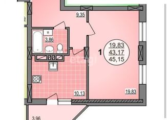 Продам 1-комнатную квартиру, 43.2 м2, Новосибирск, Гурьевская улица, 181/4, ЖК Гурьевский