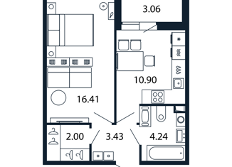 Продам 1-комнатную квартиру, 37 м2, Санкт-Петербург, Арцеуловская аллея, 9, метро Комендантский проспект