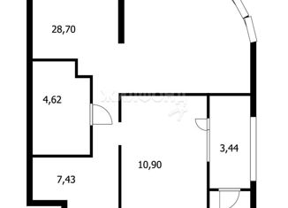 Продается 2-комнатная квартира, 53.1 м2, Новосибирск, метро Площадь Гарина-Михайловского, Прибрежная улица, 6