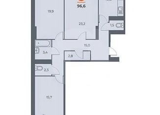 Продается 3-комнатная квартира, 97 м2, Ростов-на-Дону, ЖК Сокол Град