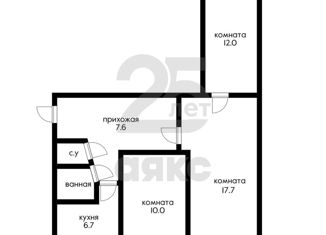 Продажа трехкомнатной квартиры, 60 м2, Краснодар, улица Котовского, 104, улица Котовского