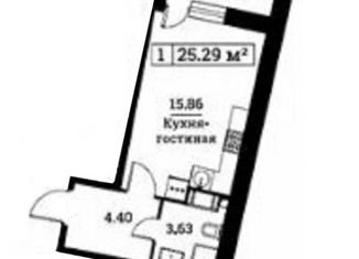 Квартира на продажу студия, 25.3 м2, Мурино, ЖК Урбанист, Екатерининская улица, 19