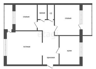 Продам 3-комнатную квартиру, 61 м2, Красноярск, Камская улица, 5, Железнодорожный район