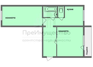 2-комнатная квартира на продажу, 54 м2, Челябинск, Калининский район, улица Ворошилова, 57Б