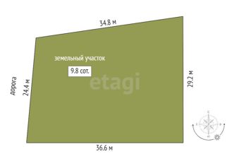 Продажа участка, 9.84 сот., деревня Пышминка, Молодёжная улица, 5