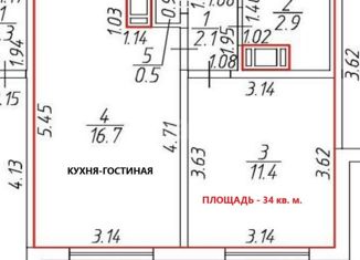 Продам однокомнатную квартиру, 34 м2, Санкт-Петербург, муниципальный округ Полюстрово, Муринская дорога, 31к1