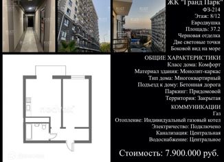 Продается 1-ком. квартира, 37.22 м2, Сочи, ЖК Гранд Парк, улица Тимирязева, 34Бк1