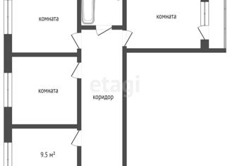 3-комнатная квартира на продажу, 69 м2, Самара, метро Безымянка, улица Виталия Жалнина, 22