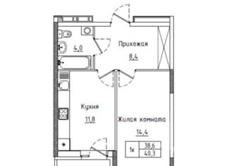 Продам однокомнатную квартиру, 40.3 м2, Пермь, ЖК АйЛав, улица Татьяны Барамзиной, 32