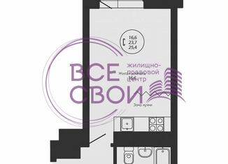 Квартира на продажу студия, 27 м2, Краснодар, улица Гидростроителей, 59/2, микрорайон Гидрострой