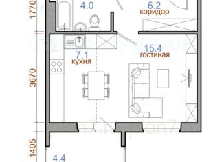 Продам 1-комнатную квартиру, 38 м2, рабочий поселок Маркова, жилой комплекс Ботаника, 5