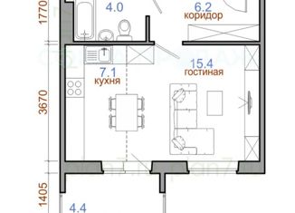 Продам 1-комнатную квартиру, 38 м2, рабочий поселок Маркова, ЖК Ботаника, жилой комплекс Ботаника, 5