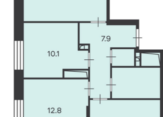 Продается трехкомнатная квартира, 72.6 м2, Москва, ЖК Тренд, 1-й Пехотный переулок, 2