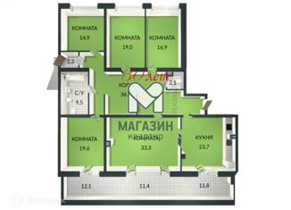 Продажа 5-комнатной квартиры, 177.3 м2, Санкт-Петербург, Офицерский переулок, 8с2, метро Чкаловская