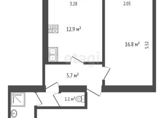 Продажа 1-комнатной квартиры, 39 м2, Омская область, Семиреченская улица, 138