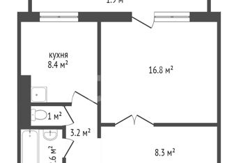 Продажа 1-ком. квартиры, 40.4 м2, Красноярск, Лесопарковая улица, 17А, ЖК Курчатова