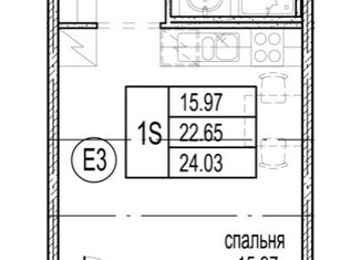 Продаю квартиру студию, 24 м2, Кудрово, ЖК Айди Кудрово 2, Солнечная улица, 12