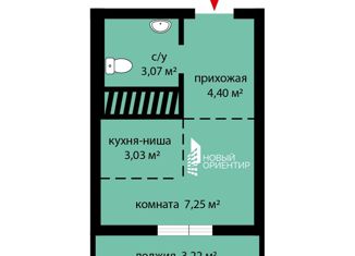Квартира на продажу студия, 20.97 м2, Екатеринбург, улица Мельникова, 27, улица Мельникова