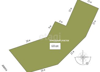 Земельный участок на продажу, 6.8 сот., село Лучистое, улица Победителей