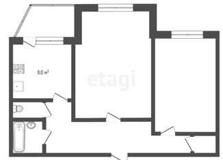 Продаю 2-ком. квартиру, 60.6 м2, Тюменская область, улица Профсоюзов, 36