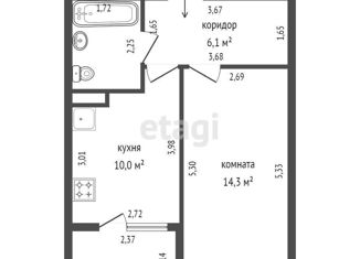 Продажа 1-комнатной квартиры, 34.3 м2, Екатеринбург, метро Площадь 1905 года, улица Григория Речкалова, 1