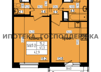 Продается однокомнатная квартира, 42.9 м2, посёлок Парголово, Ольгинская дорога, 3/20, ЖК Прагма Сити