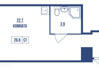 Квартира на продажу студия, 26.6 м2, Санкт-Петербург, муниципальный округ Чёрная Речка, Приморский проспект, 6