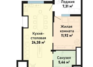 Продажа 1-комнатной квартиры, 49.07 м2, посёлок городского типа Черноморское, Евпаторийская улица, 12А