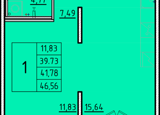 Продам 1-комнатную квартиру, 39.73 м2, посёлок Шушары, Образцовая улица, 6к2