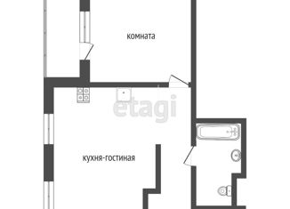 1-комнатная квартира на продажу, 52 м2, Тюмень, улица Николая Зелинского, 5к1, ЖК На Фёдорова
