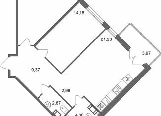 Продаю 2-ком. квартиру, 72.9 м2, городской посёлок Фёдоровское, Счастливая улица, 4