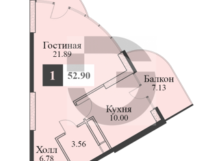Продажа 1-комнатной квартиры, 53.7 м2, Крым, Западная улица, 4к3