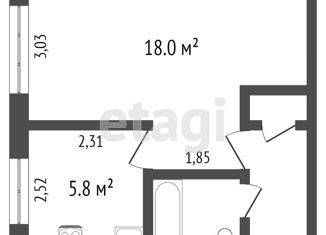 Продам однокомнатную квартиру, 30.1 м2, Омская область, улица Всеволода Иванова, 16