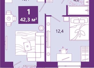 Продаю однокомнатную квартиру, 42.6 м2, Калининград, Ленинградский район, Ключевая улица, 27В