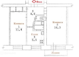 Продажа 2-комнатной квартиры, 42.2 м2, Екатеринбург, улица Бажова, 189, метро Геологическая