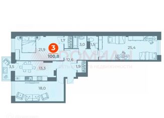 Продам 3-комнатную квартиру, 100.3 м2, Ростов-на-Дону, проспект 40-летия Победы, 63/17с3, ЖК Сокол Град