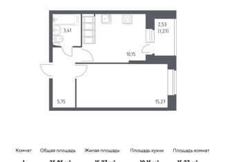 Продается 1-ком. квартира, 35.85 м2, Санкт-Петербург, Славянская улица, 8, метро Рыбацкое