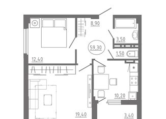 Продается 2-комнатная квартира, 59.3 м2, Орловская область, Раздольная улица, 29