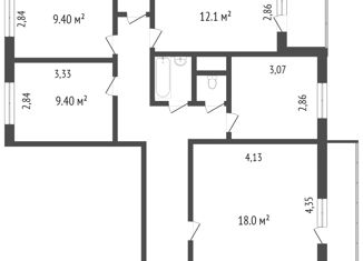 Продается 4-комнатная квартира, 78.1 м2, Тобольск, микрорайон 7А, 37Г