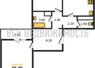 Продается 2-ком. квартира, 66.4 м2, хутор Ветряк, Выборская улица, 6