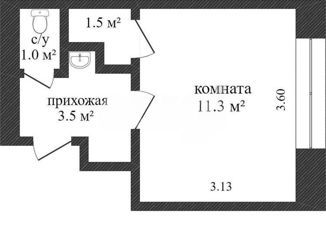 1-ком. квартира на продажу, 18.4 м2, Хабаровск, Вологодская улица, 14Б