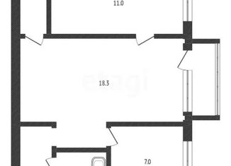 Продам 2-комнатную квартиру, 42.8 м2, Нефтекамск, улица Нефтяников, 25